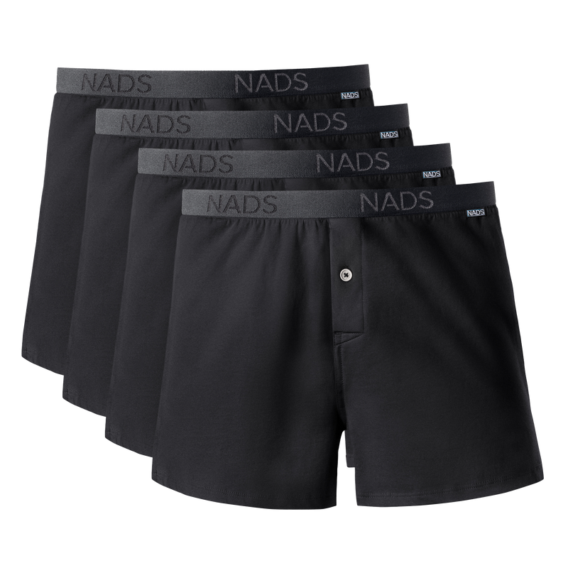 Organic Cotton Boxer 4 Pack: Black
