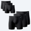 6 Pairs of Nads Underwear. 3 black Organic Compression Boxer Briefs and 3 Black Organic Cotton Boxer Briefs