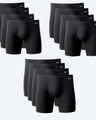 8 Black Pairs of Organic Cotton Boxer Briefs and 4 Black Pairs of Organic Cotton Compression Boxer Briefs