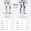 Sizing chart for men's underwear with illustrations of body types and corresponding waist measurements.