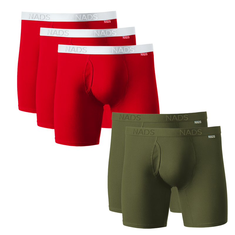 3 Holiday Red Briefs & 2 Green Briefs