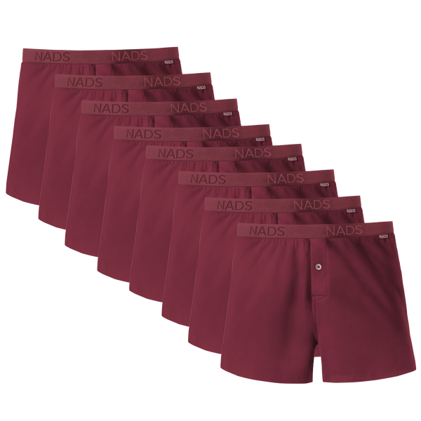 Organic Cotton Boxer 8 Pack: Maroon