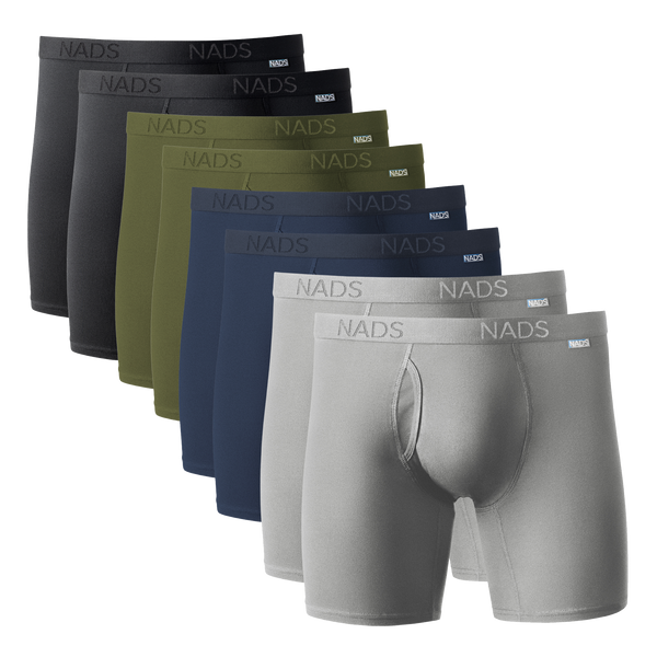 8 pack - 2 Black, 2 Green, 2 Navy and 2 Gray Boxer Briefs