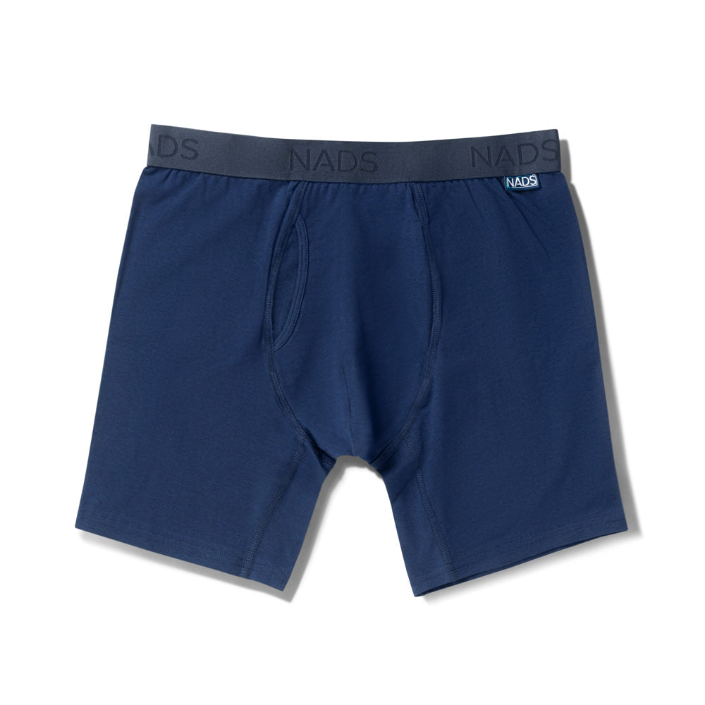 Image of a flatlay NADS blue boxer brief