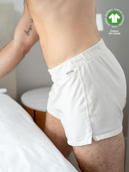 Image of young male wearing NADS Ball-Natural boxers