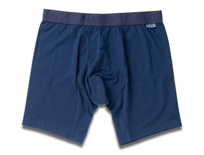Image of a flatlay NADS blue boxer brief