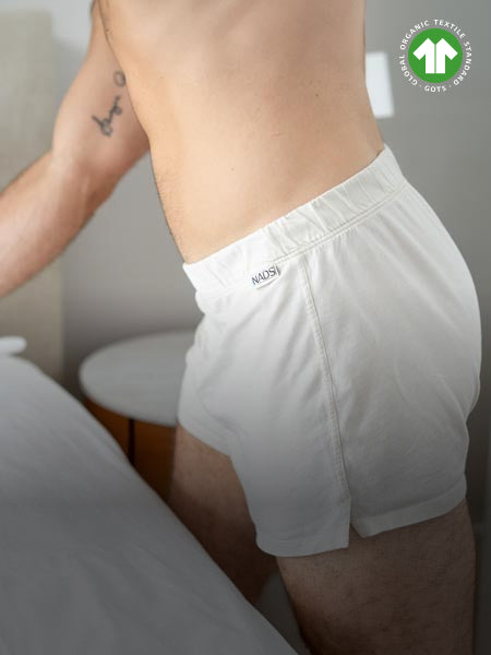 Image of young male wearing NADS Ball-Natural boxers